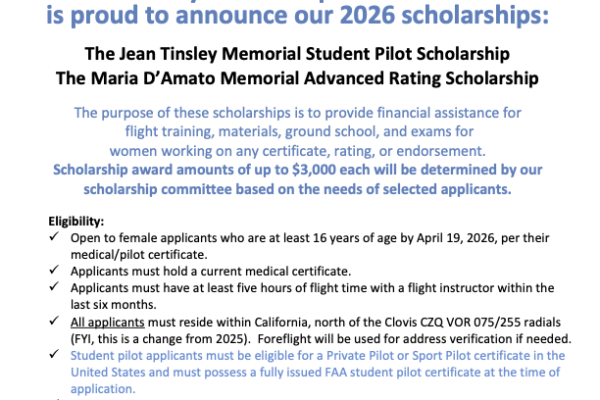 2026 Chapter Scholarship announcement